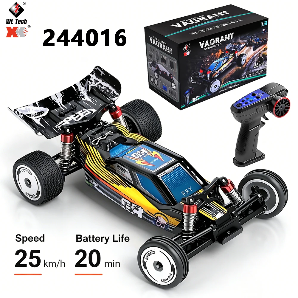 Brand New WLtoys 244016 RC Car 1:24 Electric 2WD High-Speed Racing Remote Control All-Terrain Drift Car Model 25 KM/H Adult Toy
