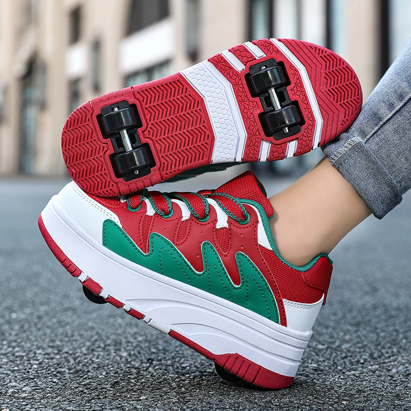 

New model children's speed walking shoes - boys' automatic retractable roller skates - boys' outdoor four-wheel ice skates