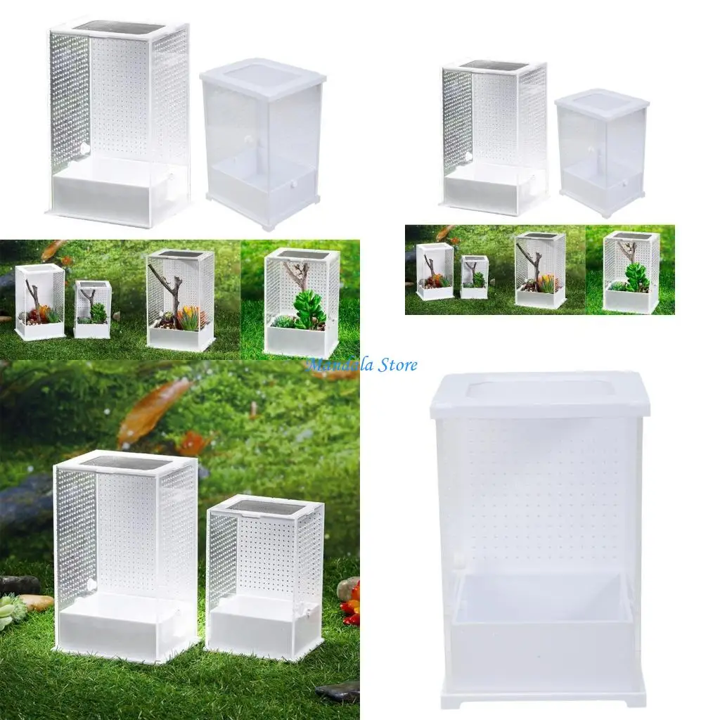 

U2JC Прозрачная коробка для кормления Контейнер для вылупления с крышкой для пауков-скорпионов-принадлежности для гекконов для