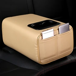 New Universal Car armrest box for rear row second row rear central armrest box Leather 2 row armrest cup holder central armrest