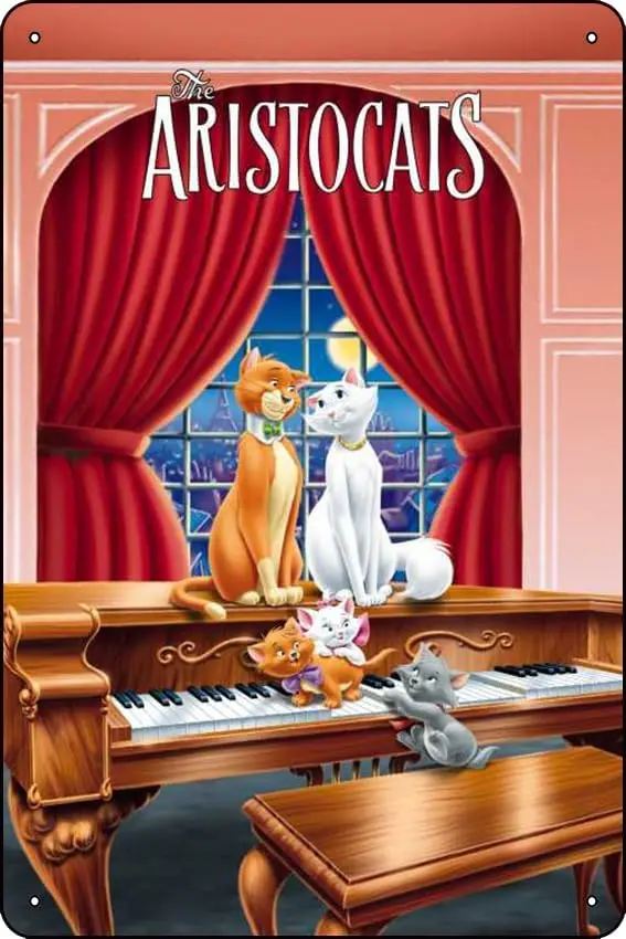 The Aristocats (1970) Movie Plaque Poster Metal Tin Sign 8