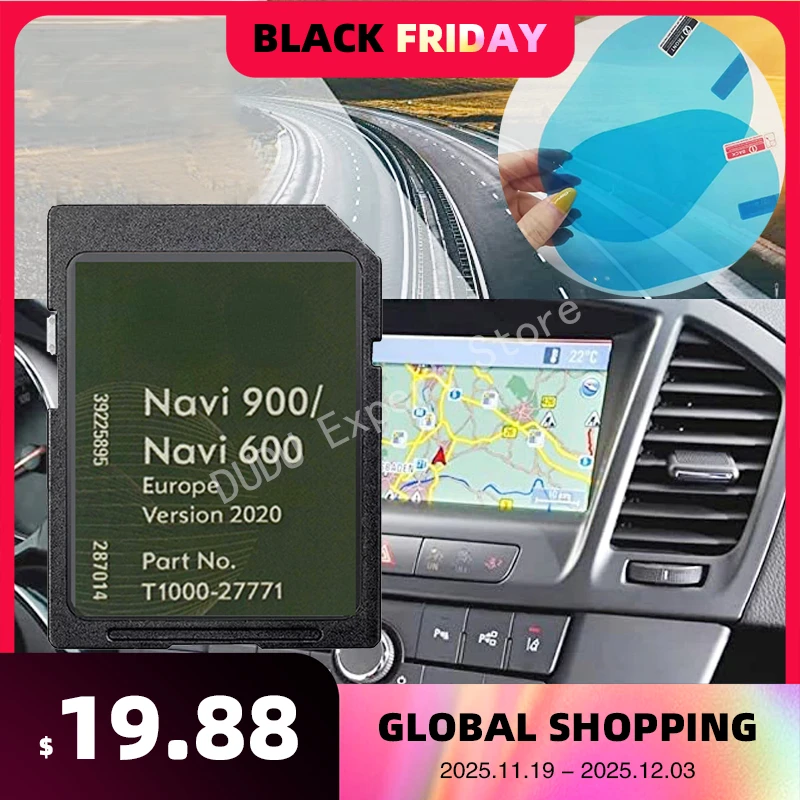 

Навигационная карта Opel Vauxhall 600 900, SD-карта, карта 2020-2022 гг., с мигающими наклейками с противотуманным обзором