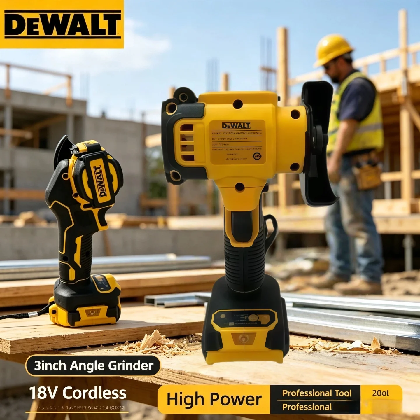 DEWALT 3 Inch Mini Polishing Grinding Machine Cordless Angle Grinder  Electric Cutting Power Tools For 20V 18V Battery