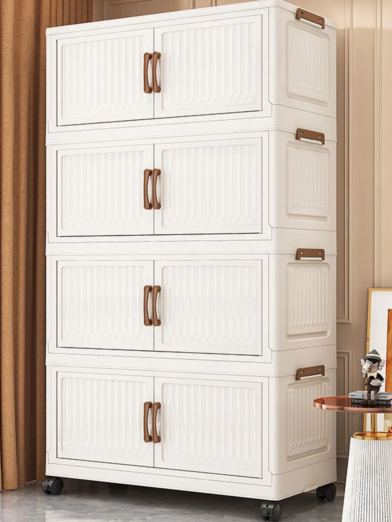 Foldable No-Install Multi-Layer Plastic Baby Wardrobe Clothing Storage Cabinet for Home Living Room Bedroom Storage Box
