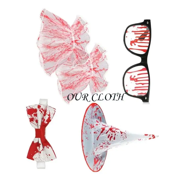 Ensemble d'accessoires réalistes terrifiants pour Halloween, pour fêtes costumées d'horreur maquillage effrayant, Cosplay