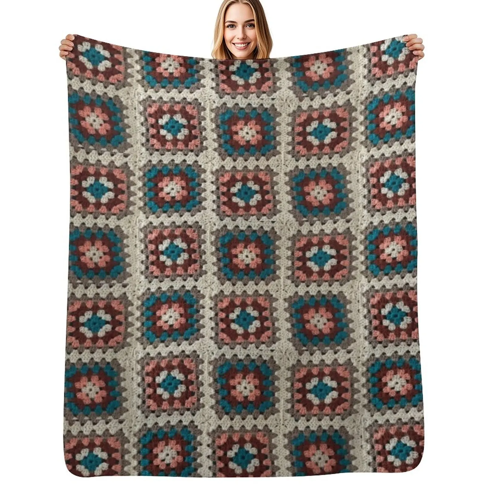 

Granny Square - Clara Throw Blanket Vintage Luxury St Summer Blankets