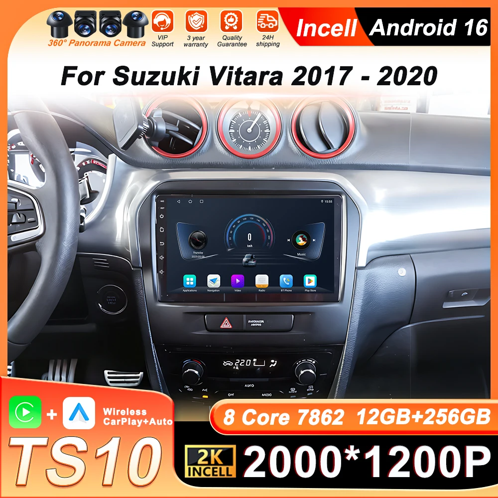 

Android 16 Car Radio Video Player For Suzuki Vitara 2017 2018 2019 2020 Stereo Head Unit 4G Wifi Carplay Autoradio DSP RDS FM