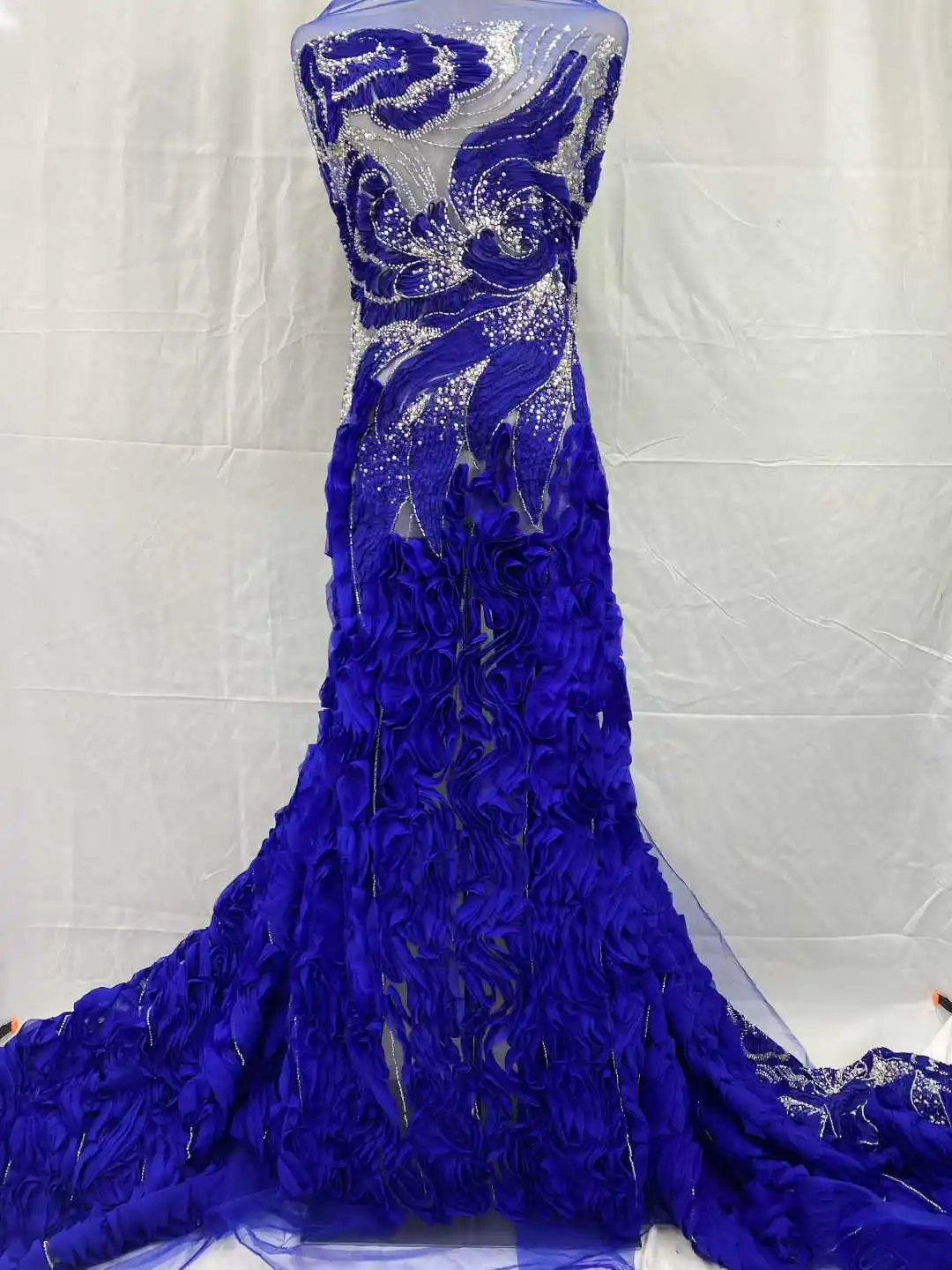 Luxury African Beaded Sequins Tulle Lace Fabric 2025 French Nigerian Mesh Lace Fabrics For Women Party Dresses Sewing