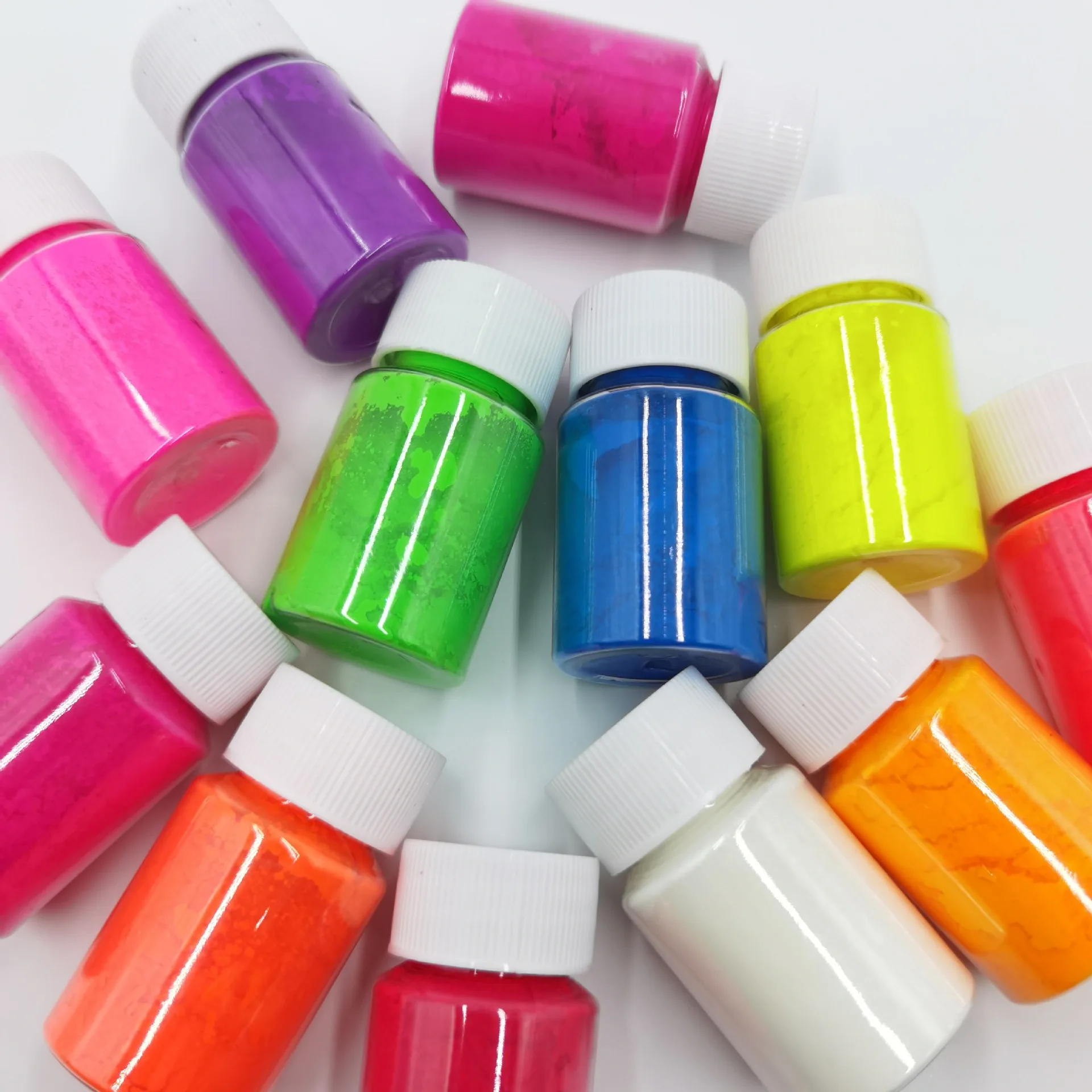 16 Bottles Neon Phosphor Powder Nail Glitter Fluorescent Powder Soap Dye Matte Eyeshadow Powder Manicure Nails Art Charming Dust