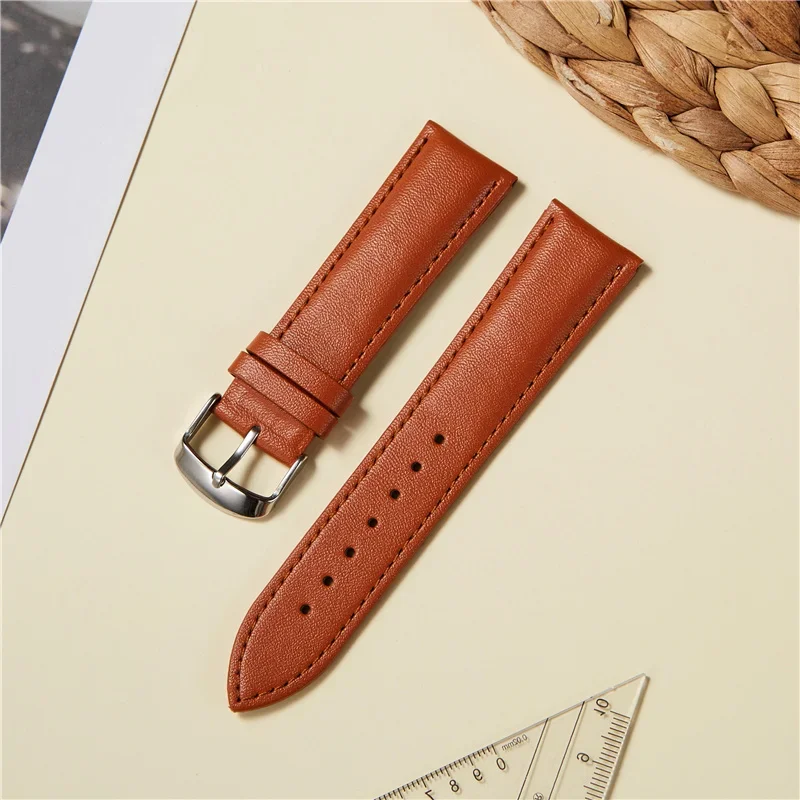 Fashion Calfskin Watchbands 14mm 16mm 18mm 20mm 22mm Men Women Bracelet Business Watchband Accessories