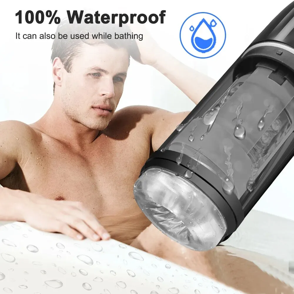 IPX8 Waterproof Male Masturbation Toys Automatic Rotation Sucking Machine Glans Trainer Masturbator Sex Tos for Men Adults Goods