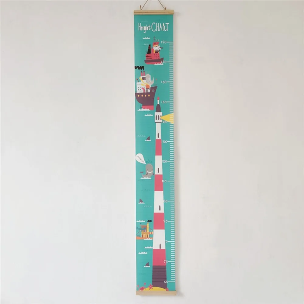 Reglas de medición de altura para niños para colgar en la pared con marco, tabla de medida de altura extraíble, tabla de crecimiento de bebé enrollable de madera