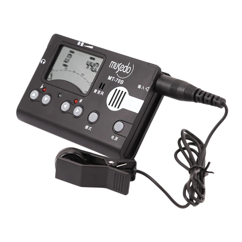 

Musedo MT-70B Tuner with Clip-on Pickup & Built-in Microphone Electronic 3 in 1 LCD Tuner Metronome Tone Generator for Guzheng