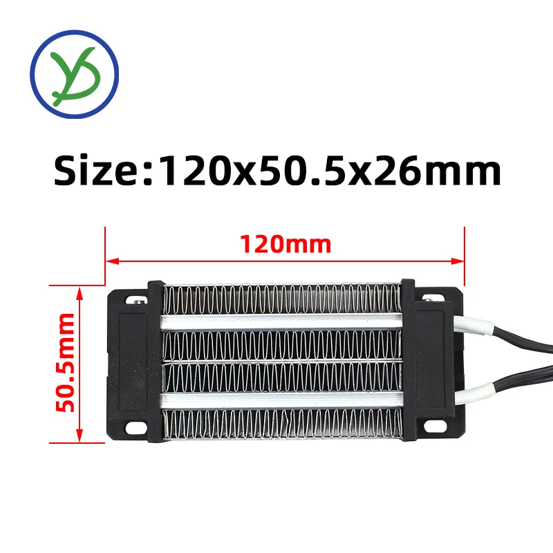 12V~220V 200W 300W Heating Element AC DC Insulated Thermos PTC Ceramic Air Heater 110V Incubator Electric Heater 120x50mm 76A2