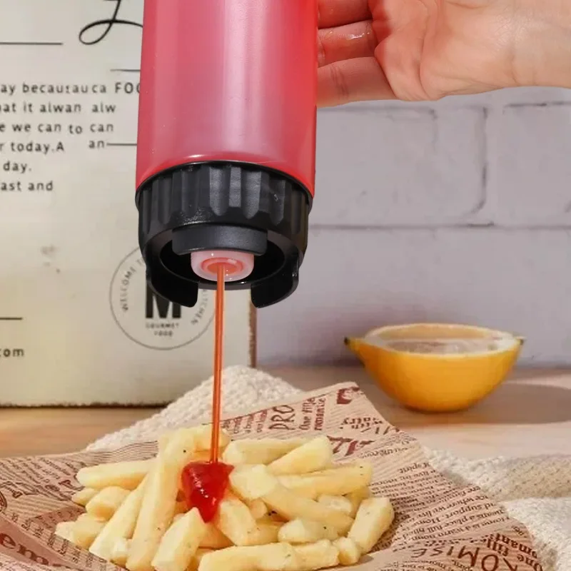 1/3x زجاجات صلصة مزدوجة الرأس 16 أوقية زجاجات ضغط بلاستيكية سعة كبيرة محمولة الطماطم الصيد موزع المطبخ نزهة طباخ