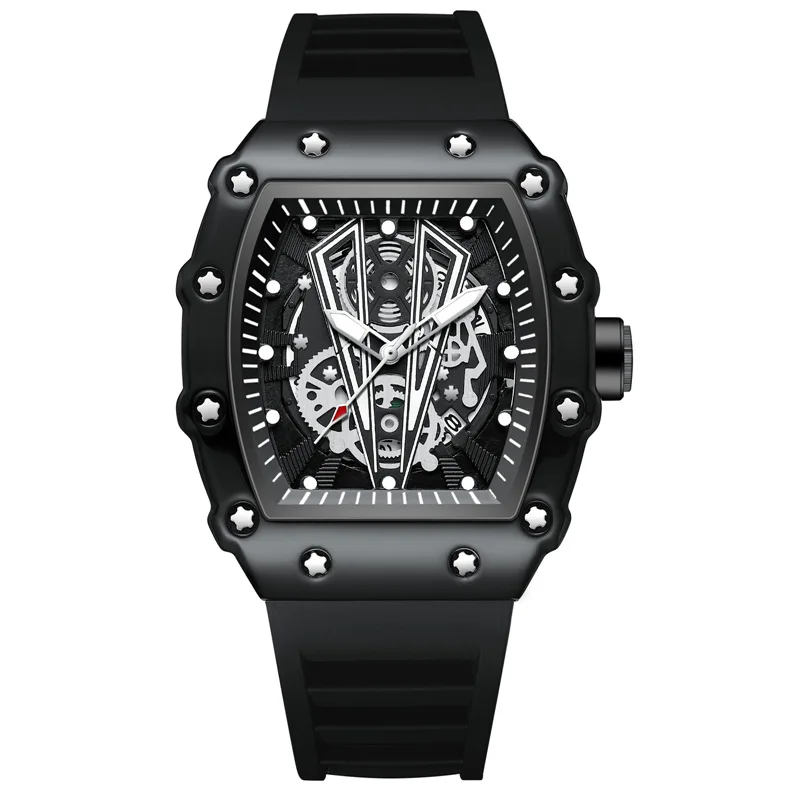 

Мужские часы Мужские светящиеся водонепроницаемые кварцевые часы Douyin в форме бочонка новая модель