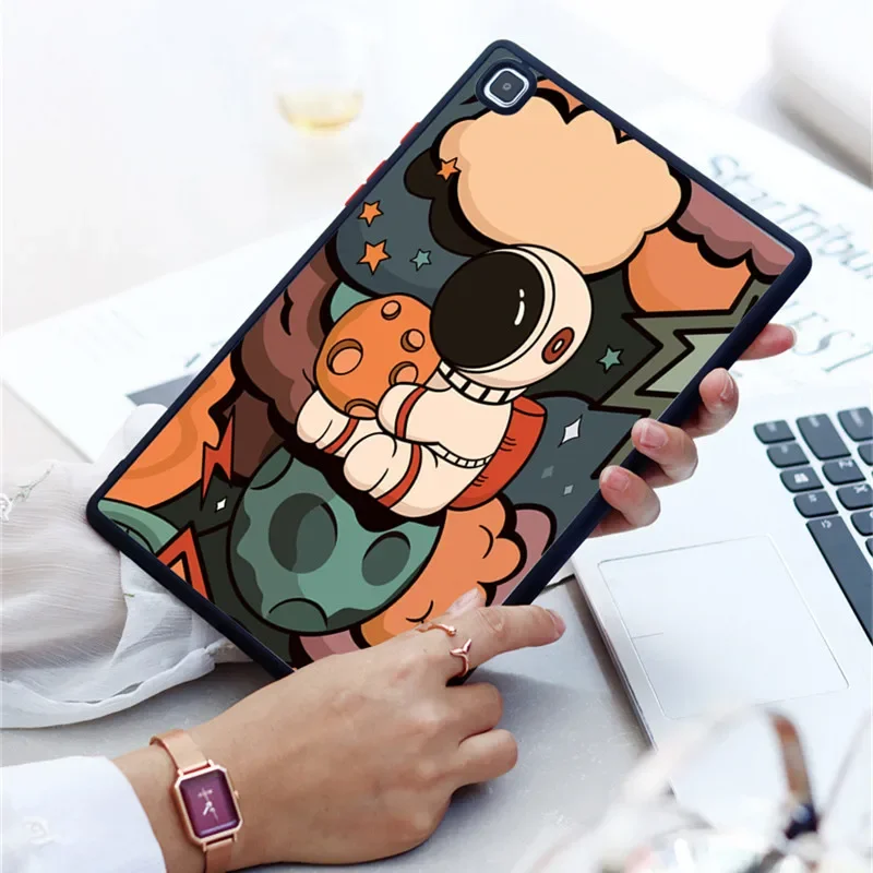 Astronauts Playing Ball Case For Samsung Galaxy Tab S9 11 A8 10.5 S6 Lite 10.4 S7 S8 S9 Plus 12.4 T500 A7 LIte A 8.0 T290 Case