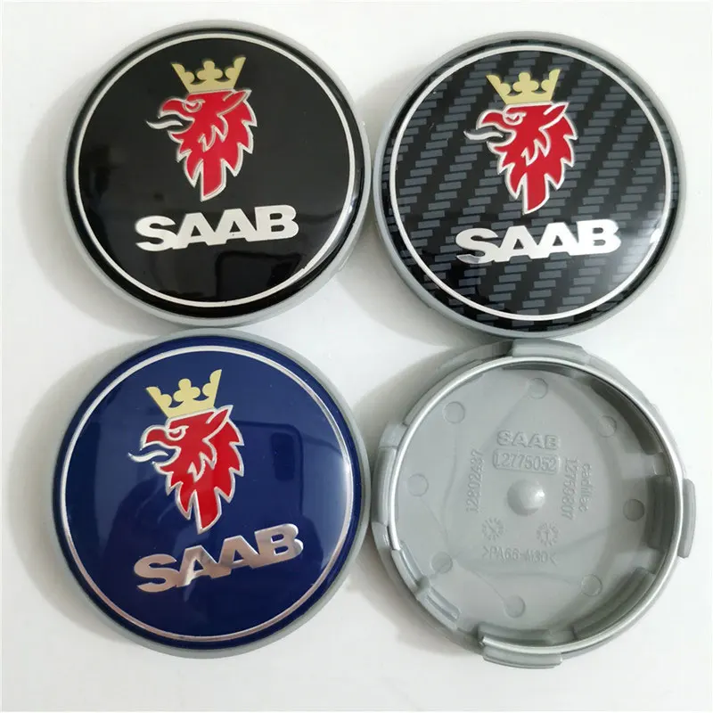 4pcs/set Car hub center caps hub cover emblem badge 63mm for SAAB car modification accessories tire decorate logo parts