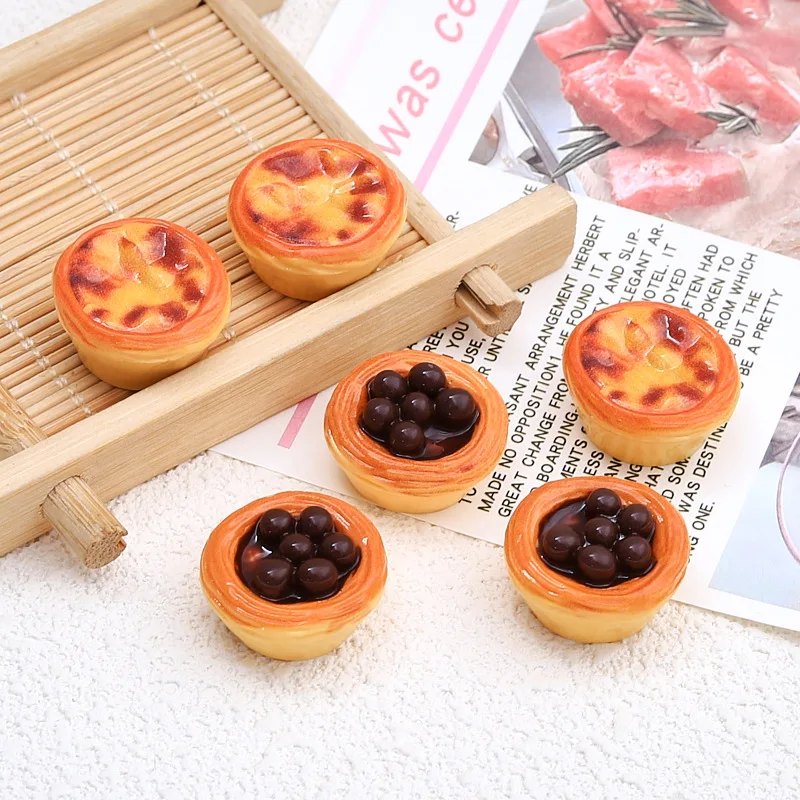 3D Fresh Fruit Tart Resin Flatback Cabochon For Scrapbook Accessories 10pcs Food Play Decorative Ornament Cabochon for DIY