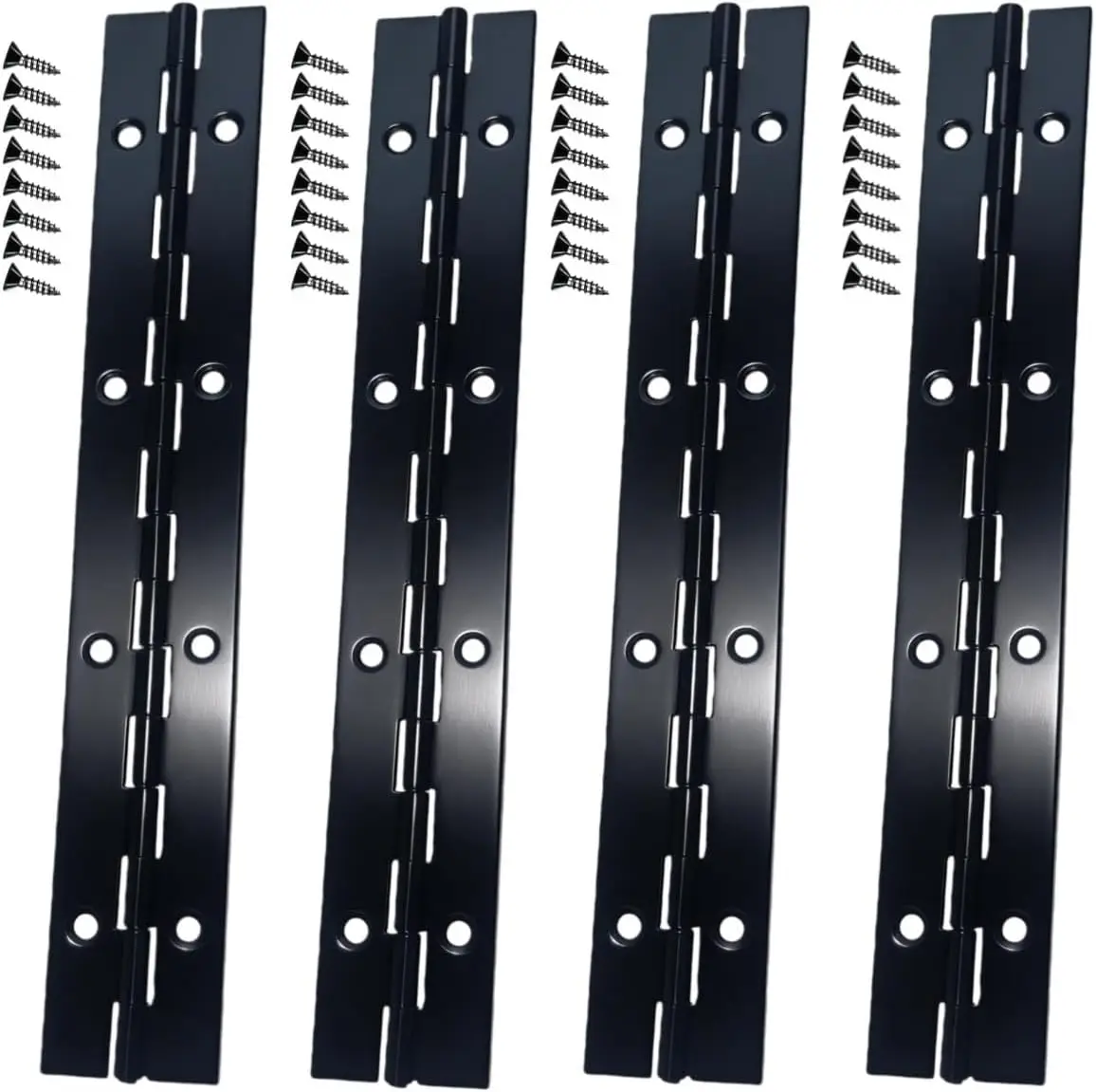 6in-20in Black Piano Hinges Heavy Duty Stainless Steel 304 Continuous Hinge Cabinet Cupboard Furniture 2pcs 8in 10in 12in 16in