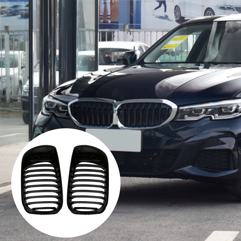 Car Front Grille Grill Gloss Black Kidney Style For-BMW E46 02-05 3 Series 4 Door ABS 320I 325I 330I 51132158542