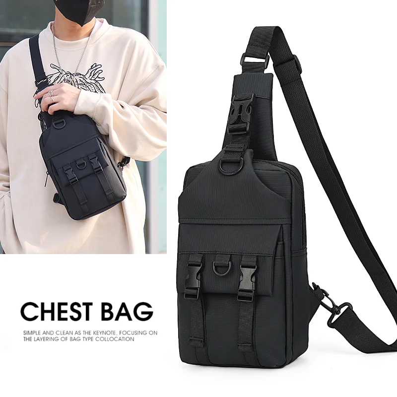 

Men Bag High Quality Chest Bag Canvas Causal Travel Chest Shoulder Bag Male Fashion Leisure Crossbody Packs Men Waist Pack