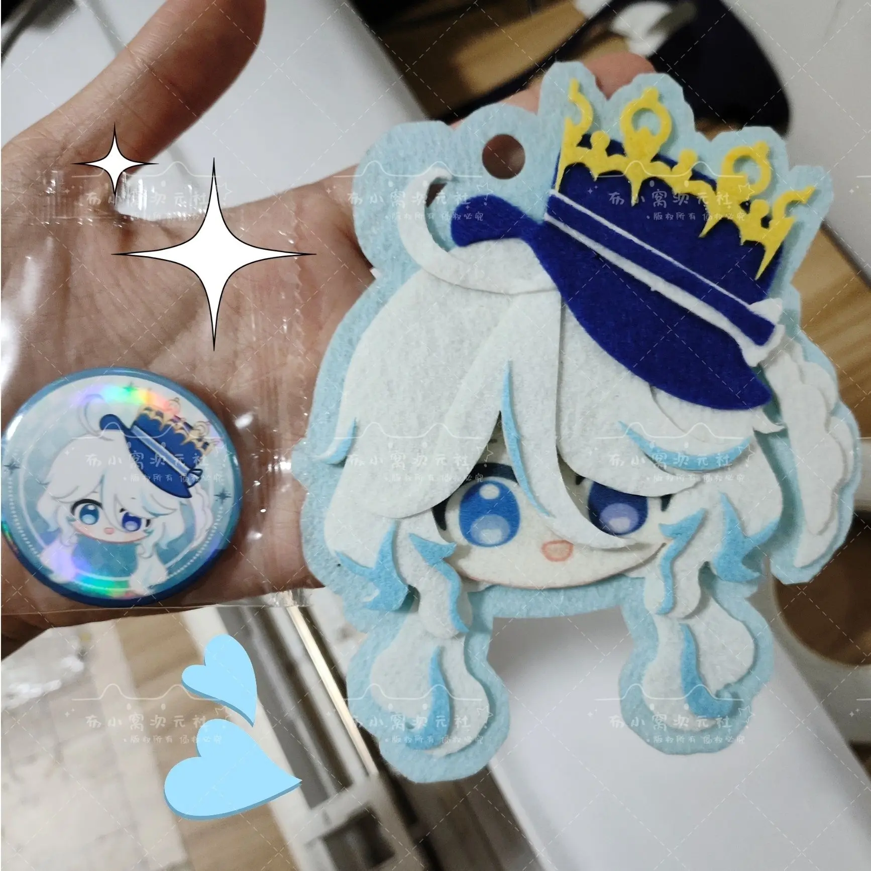 Genshin Impact Furina Q-versies Cool non-woven tas charme hanger widget kerstbal sieren kerstcadeau