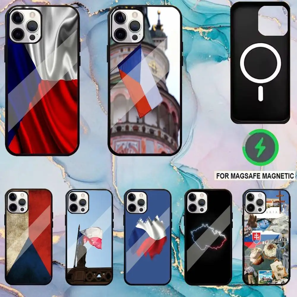 

Czech Republic Flag Phone Case For iPhone17,16,15,14,13,12,11 Plus,Pro Max Magnetic Magsafe Wireless Charging