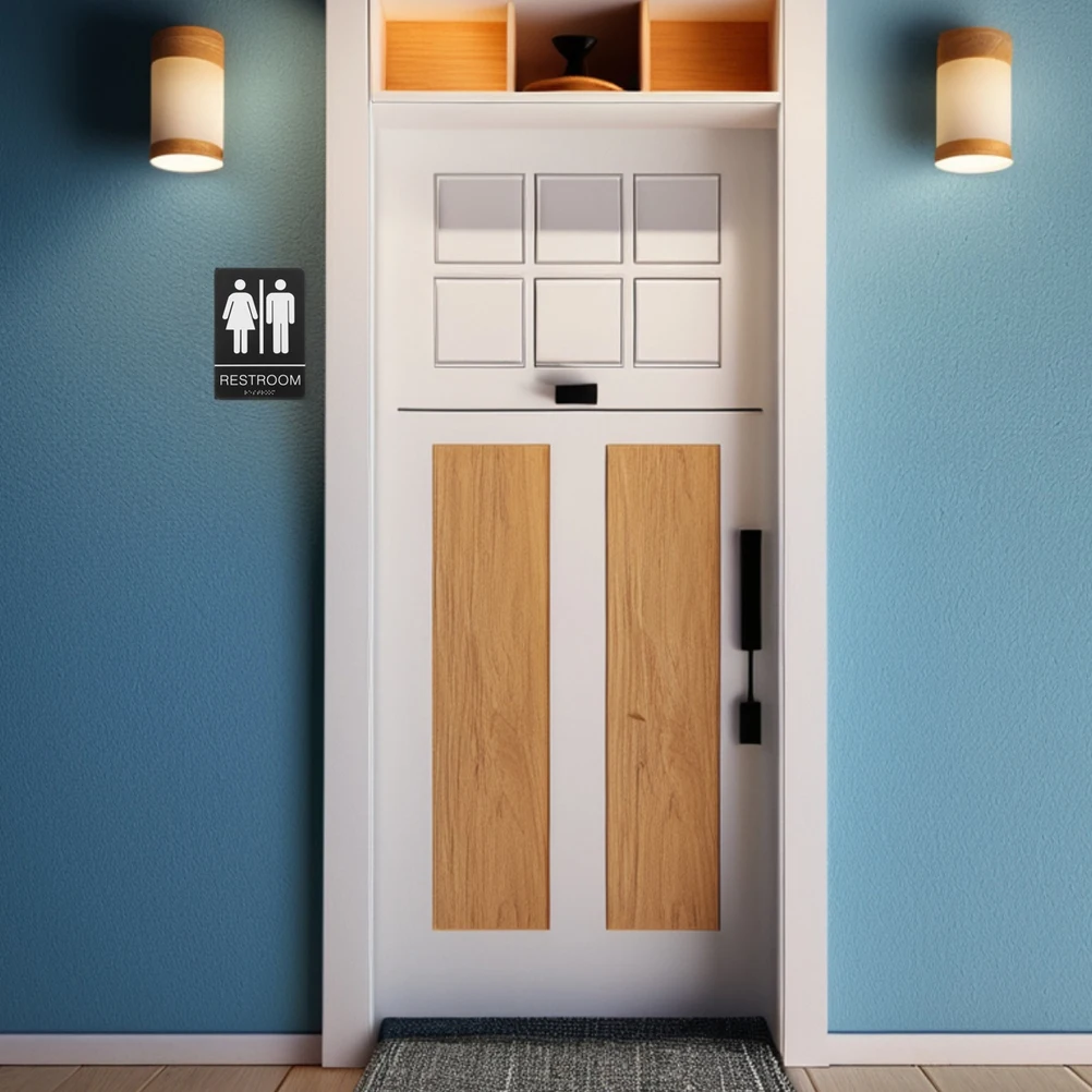 

All Gender Unisex Restroom Braille Acrylic Business Bathroom Sign Ada Compliant Office Restaurant Washroom Plaque Wall Decor