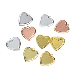 5Pcs Heart Love Chain Necklace DIY Woman Opening Album Box Insert Photo Locket Pendant Gift Handicraft Jewelry Making Supplies