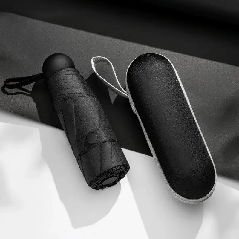 Mini Travel Umbrella with Box, Lightweight Portable Manual Opening