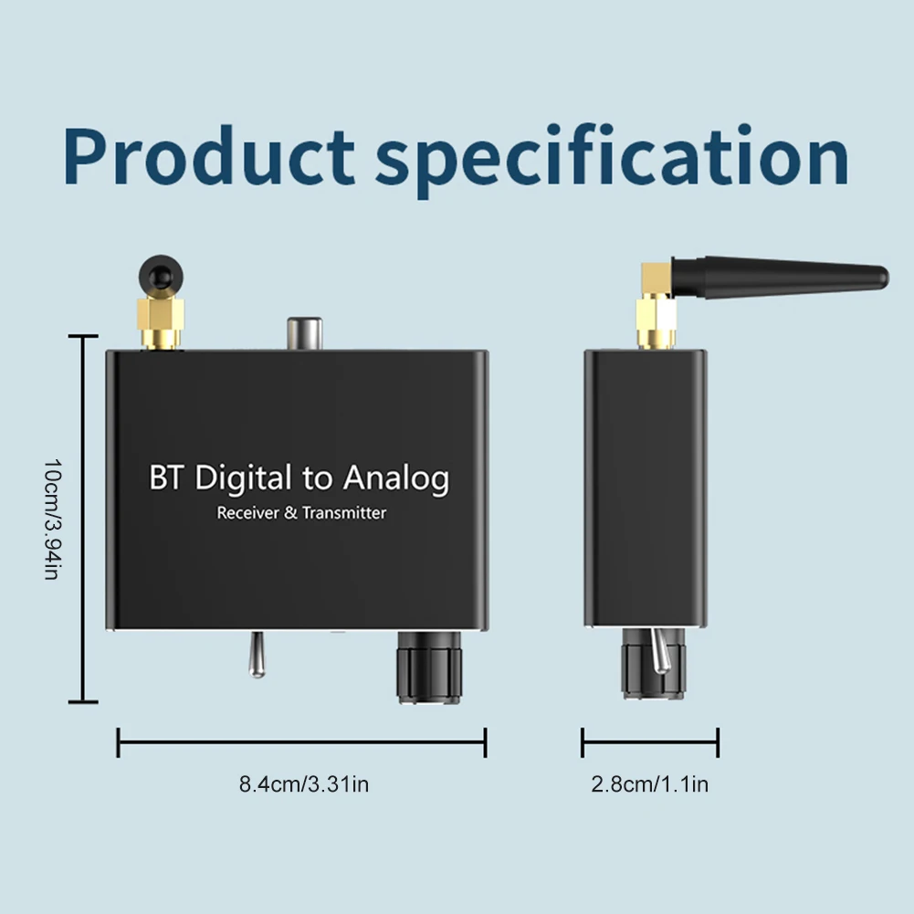 BT 5.3 Digital To Analog Audio Converter Digital SPDIF Optical To Analog L/R RCA Converter Toslink Optical To 3.5mm Jack Adapter