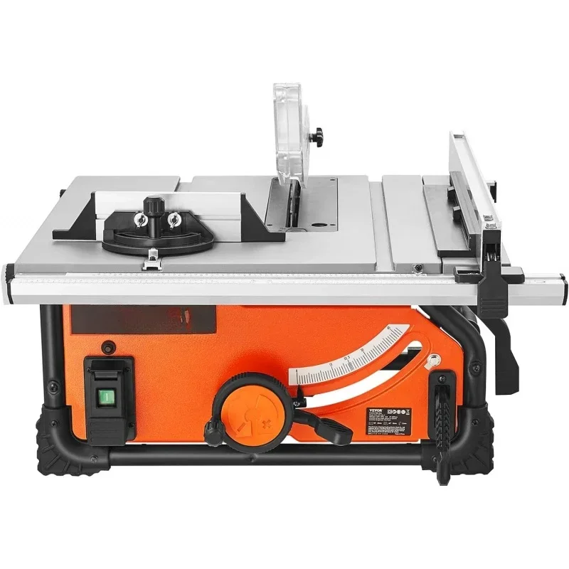 Table Saw for Jobsite, 10-inch 15-Amp, 25-in Max Rip Capacity, Cutting Speed up to 4500RPM, 40T Blade,