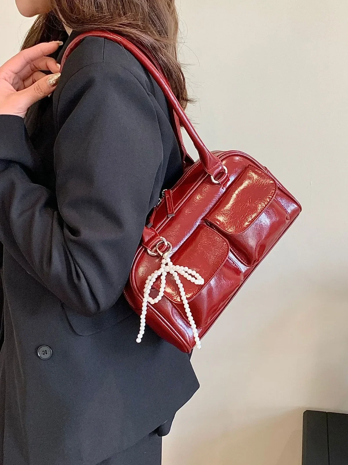 Fashionable Underarm Bow Bag for Women 2025 Korean Edition New Simple Leisure Pillow bag Trendy Versatile Shoulder bags purse 가방
