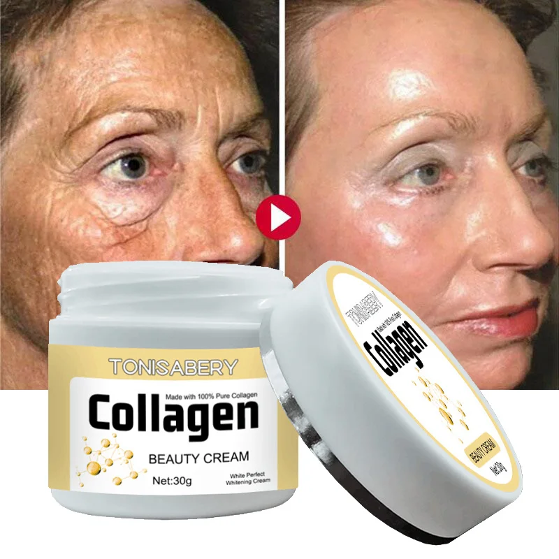 Collagen Wrinkle Removal Cream Fade Fine Lines Firming Lifting Anti-aging Improve Puffiness Moisturizing Tighten Beauty Care