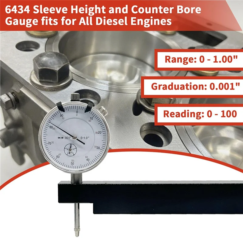 

6434 Sleeve Height&Counter Bore Gauge Kit For Diesel Engines Cylinder