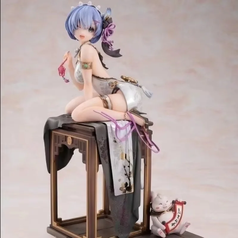 

New Anime Starting From Scratch A Different World Cheongsam Emilia And Rem Handmade Model Ornaments Anime Decoration Gifts Toys
