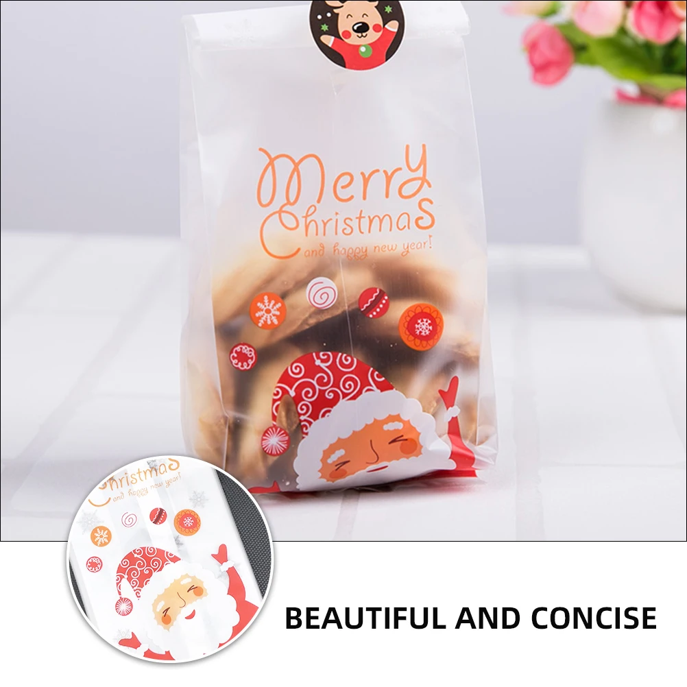 

50pcs Christmas Santa Food Bags Durable Plastic C y Packing Bags Xmas Party Gift Boxes Lightweight Craft Chocolate