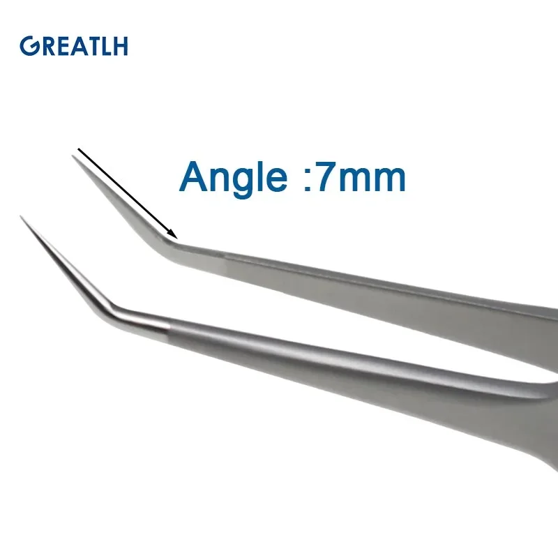 1pcs Hair Implant Tweezers Hair Transplant Implanter Forceps Straight/Angle/ Curved Stainless Steel