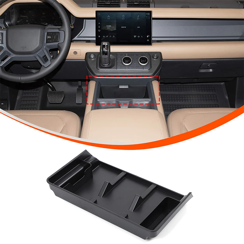 

For Land Rover Defender 90 110 130 2025 Center Middle Console Organizer Tray Storage Armrest Secondary Car Box Accessories