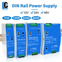 LCTC 12V/24V/48V Power Supply DC/AC DIN Rail Bench/Laboratory Power Supply Industrial Transformer 75W 120W 240W 480W NDR Series