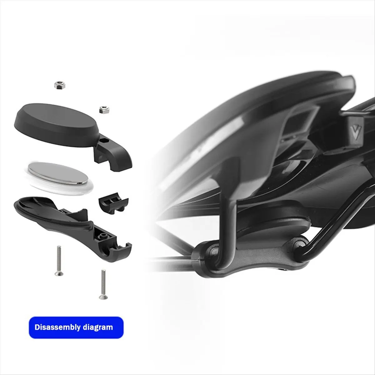ABXY Bike Hidden Mount for Air Tag, Bike GPS Tracker for Air Tag Under the Seat Waterproof for Electric Bike Black