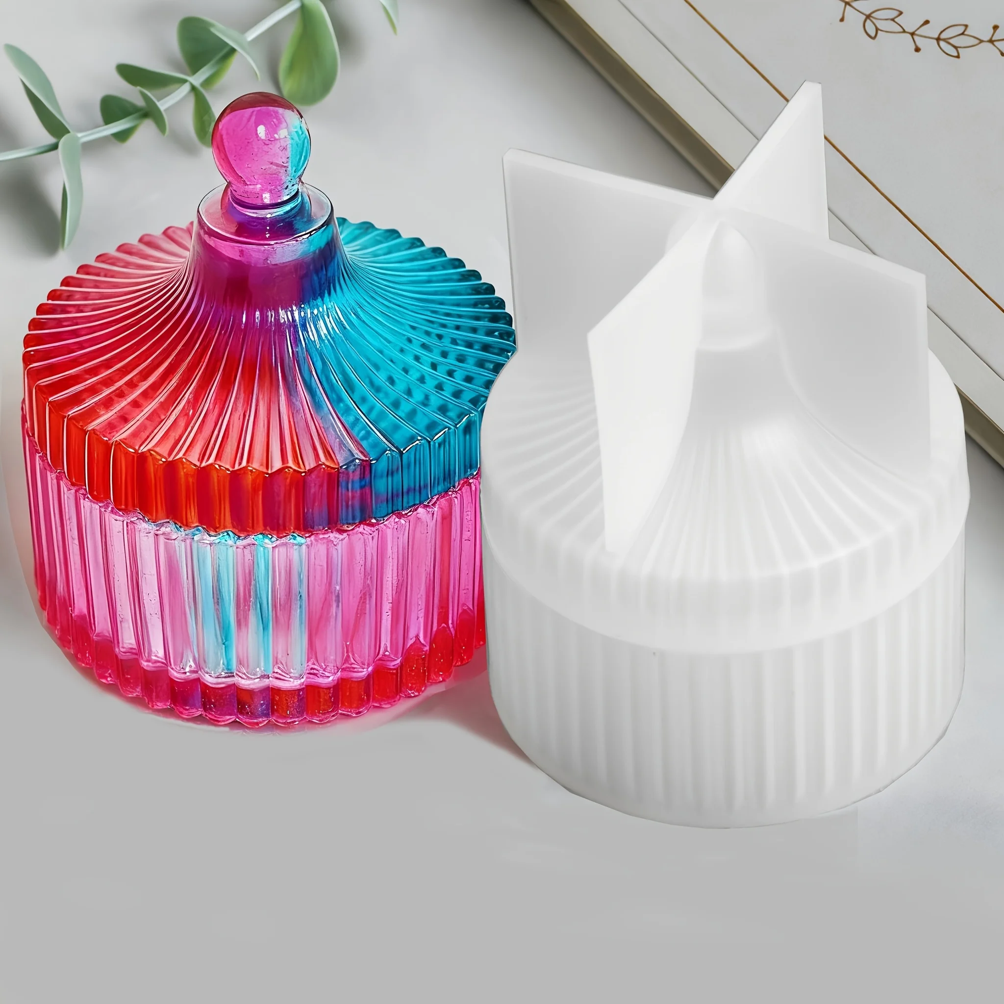One Set of Resin Box Molds, Round Jewelry Box Storage Boxes, DIY Art Casting Water Drop Container Molds, Candle Cans