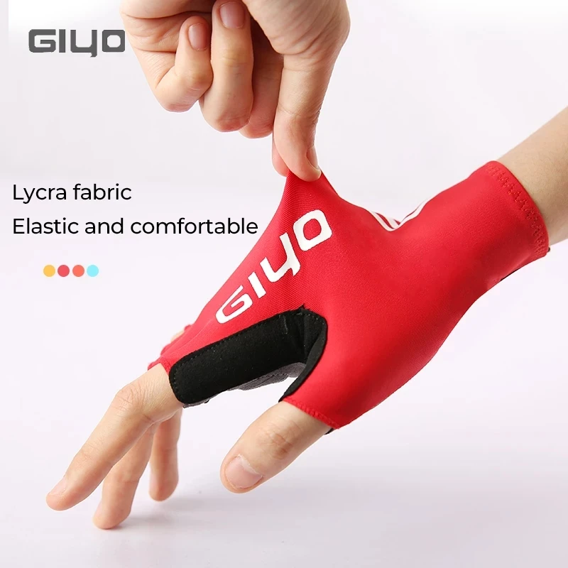 Giyo Half-finger Gloves Anti-slip Bicycle Mitten Lycra Fabric Men's Cycling Fingerless Gloves MTB Road Bike Summer Short Gloves