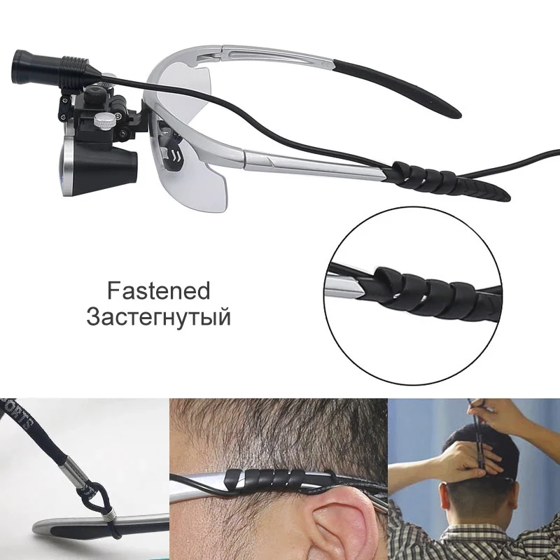 3.5X Dental Loupe Magnifier LED Binocular Magnifier Surgery Surgical Medical Operation Dental Glasses with Spotlight Head Light