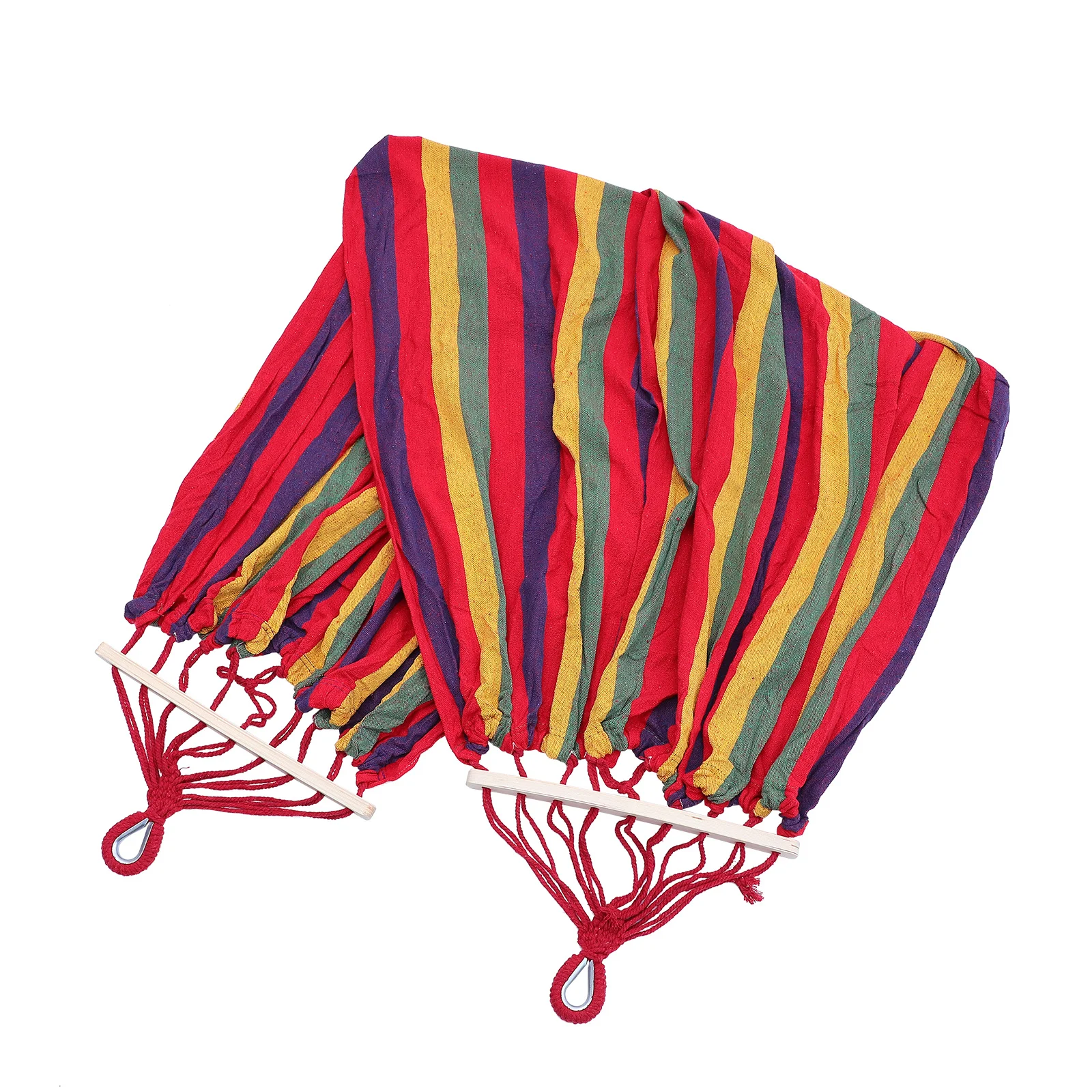 أرجوحة قماشية مخططة محمولة للاستخدام الخارجي للتخييم والمشي لمسافات طويلة والسفر خفيفة الوزن ومتينة وسهلة التعبئة في أرجوحة الحديقة