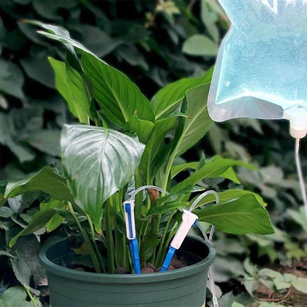 5.2L Adjustable Automatic Drip Watering Can System Transparent Water Tank Irrigation Device for Home Garden Plant Watering Tool