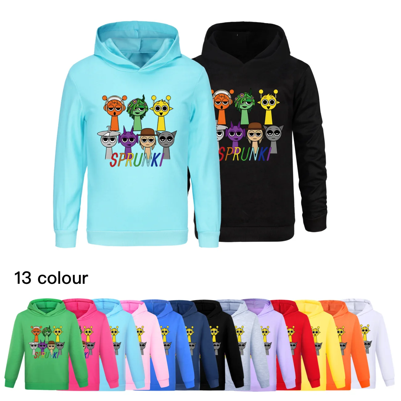 

Sprunki Incredibox Hoodie Kids Game Sprunky Clothes Boys Hooded Sweatshirts Children's Clothing Girl Cartoon Coats Birthday Gift