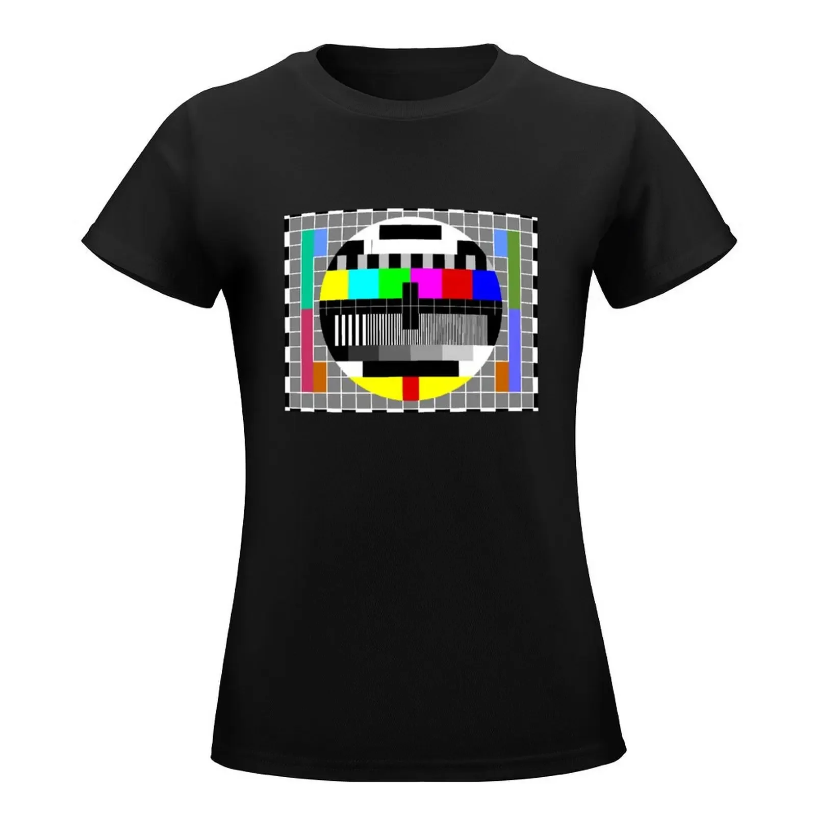 ABC TV Test Pattern T-Shirt Short sleeve tee funny cute tops workout shirts for Women