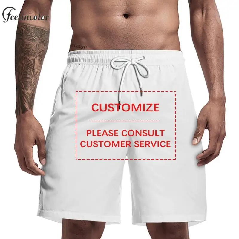 Custom Casual Shorts for Men Design Your Logo Gym Shorts Daily Sport Fitness Pants Personalized Quick Dry Male Streetwear